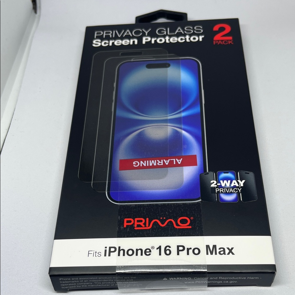 Privo 2-Pack Privacy Screen Protector for iPhone 16 Pro Max - Black